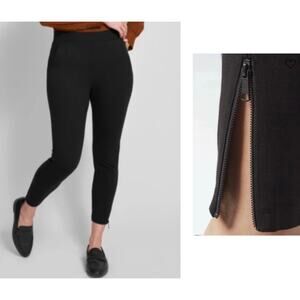 UNIVERSAL STANDARD Moro Pocket Ponte Pants Black Sand Zip Ankle - Sz XS - NWT